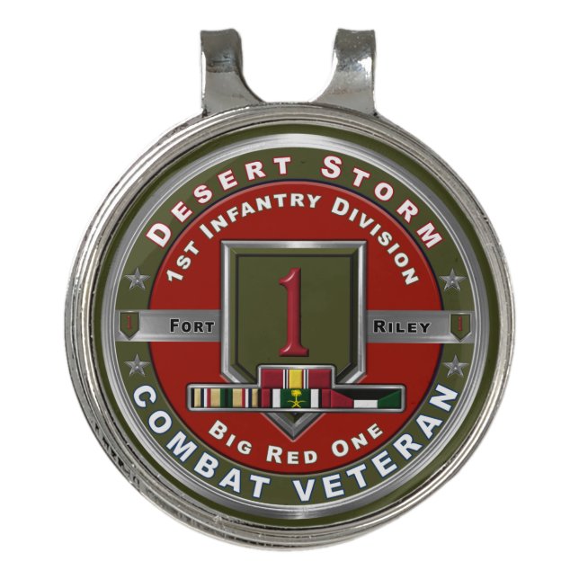 1st Infantry Division Desert Storm Golf Hat Clip (Front)