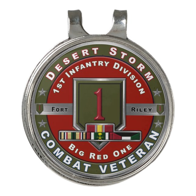 1st Infantry Division Desert Storm Veteran Golf Hat Clip (Front)