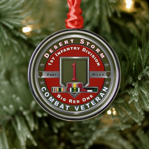 1st Infantry Division Desert Storm Veteran Metal Ornament