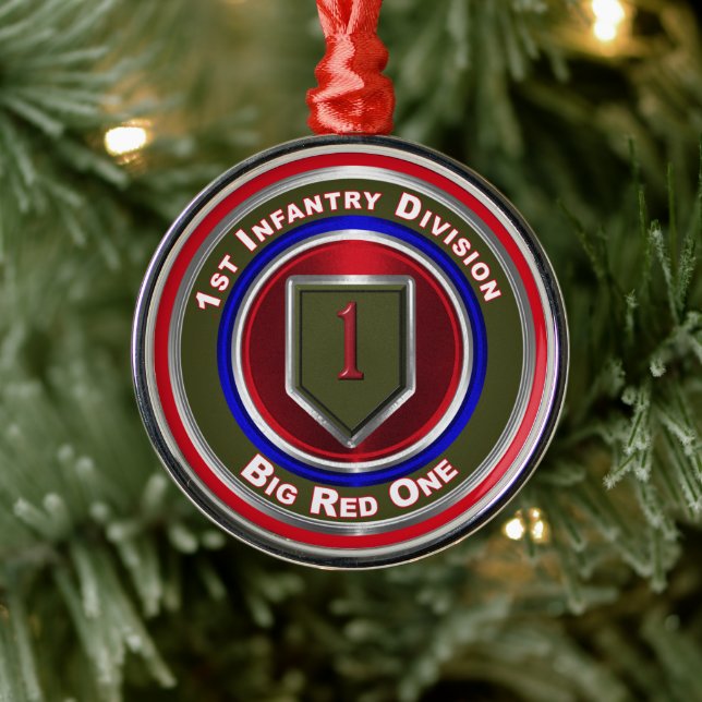 1st Infantry Division Keepsake Metal Ornament (Tree)