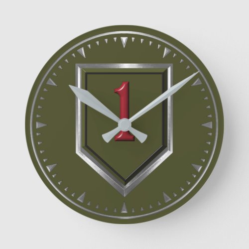 1st Infantry Division Keepsake Round Clock