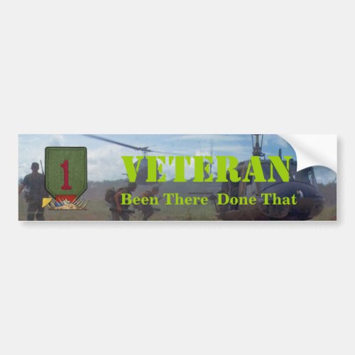 1st infantry division nam war vets bumper sticker