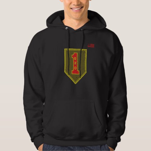 1st Infantry Division Patch Big Red One Distressed Hoodie