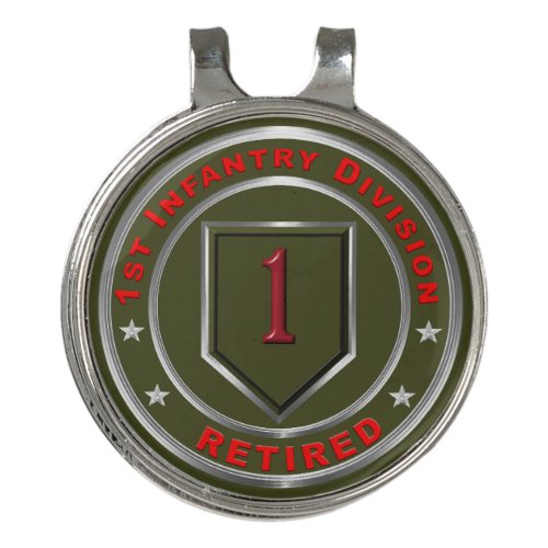 1st Infantry Division Retired Veteran Golf Hat Clip