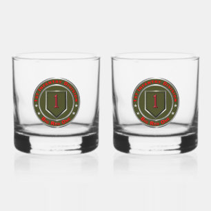 1st Infantry Division Retired Whiskey Glass