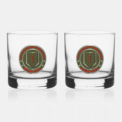 1st Infantry Division Retired Whiskey Glass
