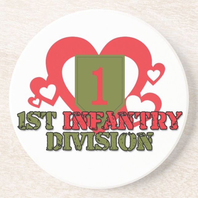 1st Infantry Division Sandstone Coaster (Front)