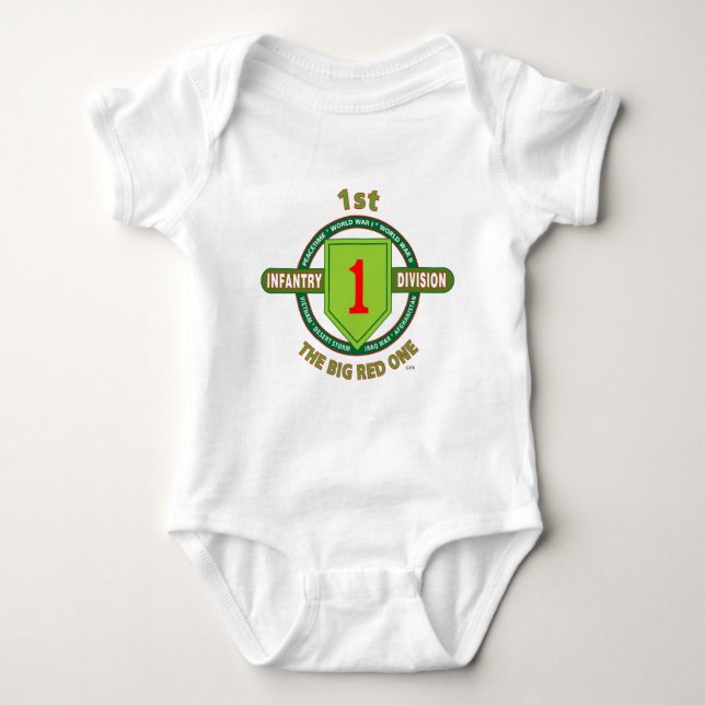 1ST INFANTRY DIVISION "THE BIG RED ONE" BABY BODYSUIT (Front)