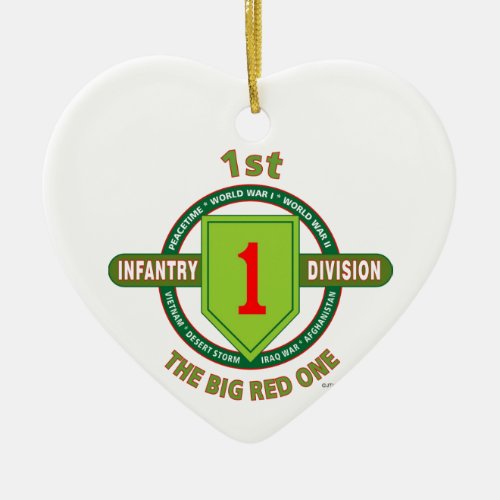 1ST INFANTRY DIVISION THE BIG RED ONE CERAMIC ORNAMENT