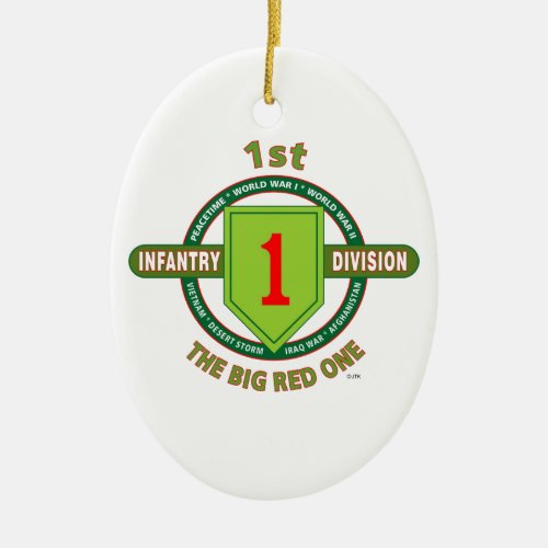 1ST INFANTRY DIVISION THE BIG RED ONE CERAMIC ORNAMENT