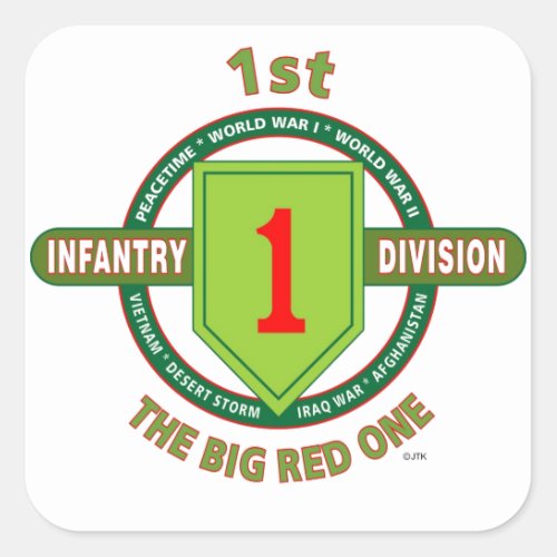 1ST INFANTRY DIVISION THE BIG RED ONE SQUARE STICKER
