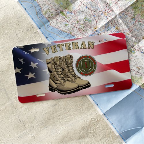 1st Infantry Division Veteran License Plate