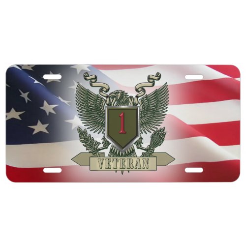 1st Infantry Division Veteran License Plate