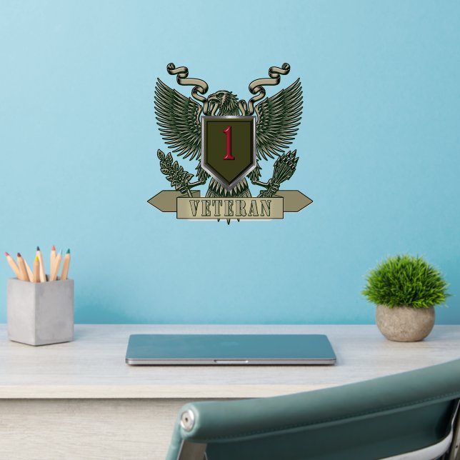 1st Infantry Division Veteran Wall Decal (Home Office 2)