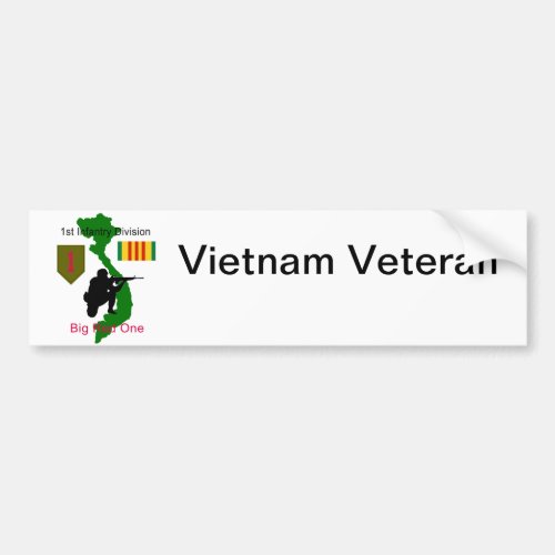1st Infantry Division Vietnam Veteran Bumper Stick Bumper Sticker