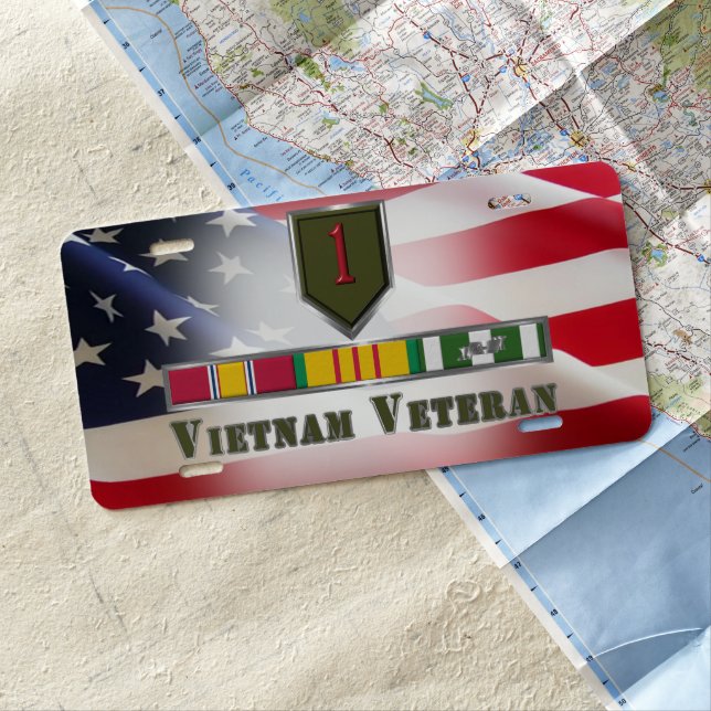 1st Infantry Division Vietnam Veteran License Plate (In Situ)