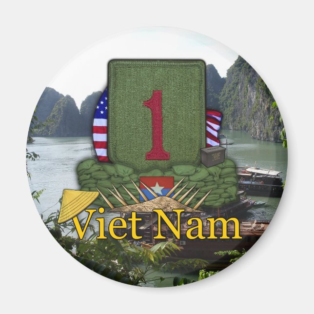 1st infantry division vietnam veterans war vets Ma Magnet (Front)