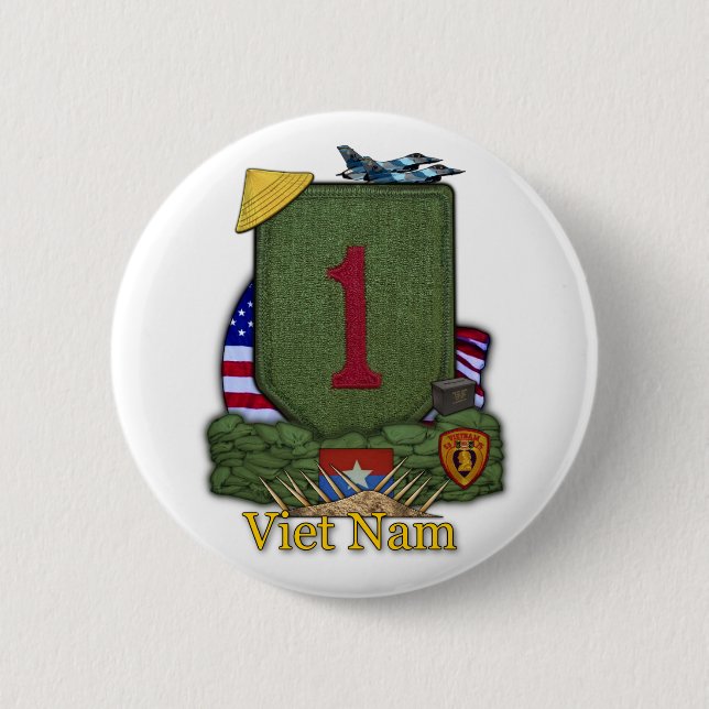 1st infantry division vietnam war vets Button (Front)