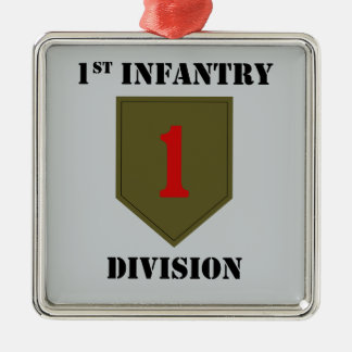 1st Infantry Division With Text Metal Ornament