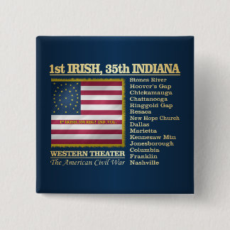 1st Irish, 35th Indiana Infantry (BH) Button