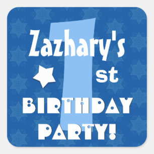 1st Kids Birthday Party Custom Name V1 Square Sticker