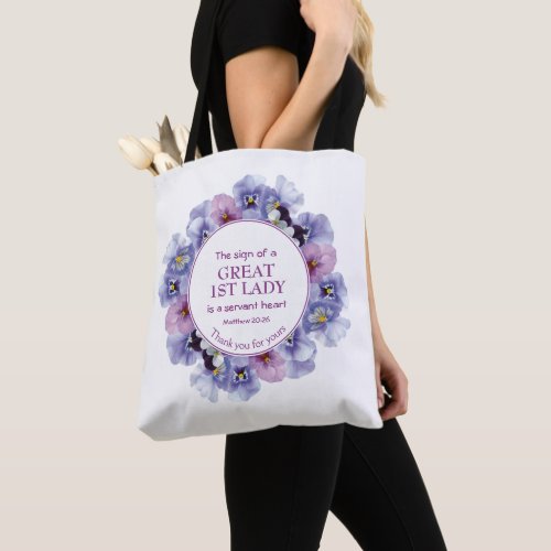 1st Lady Floral Thank You PASTOR APPRECIATION  Tote Bag
