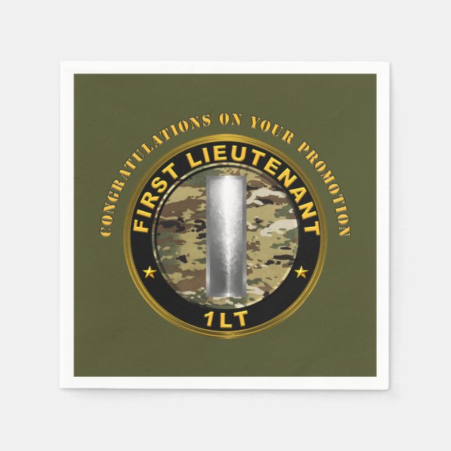 1st  Lieutenant 1LT Promotion   Napkins (Front)