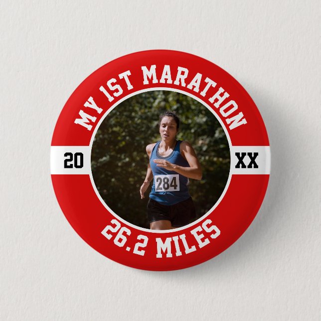 1st Marathon Running First Runner Sports 26 2 Button (Front)