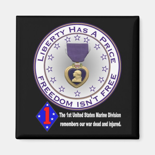 1st Marine Div Remembers DARK Magnet (Front)
