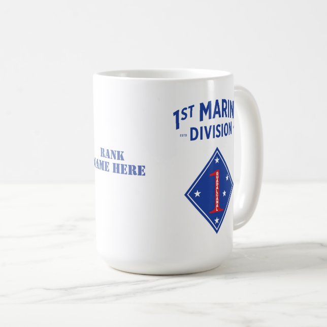 1st Marine Division Badge (Customizable) Coffee Mug (Front Right)