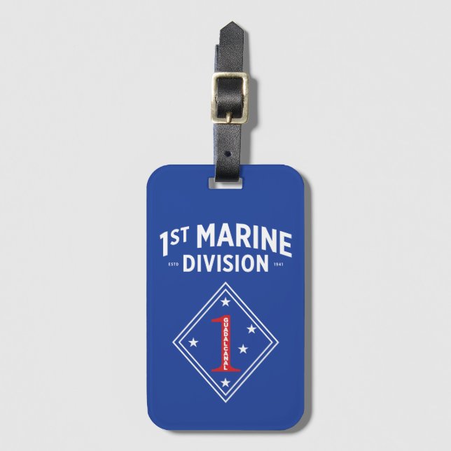 1st Marine Division Badge Luggage Tag (Front Vertical)