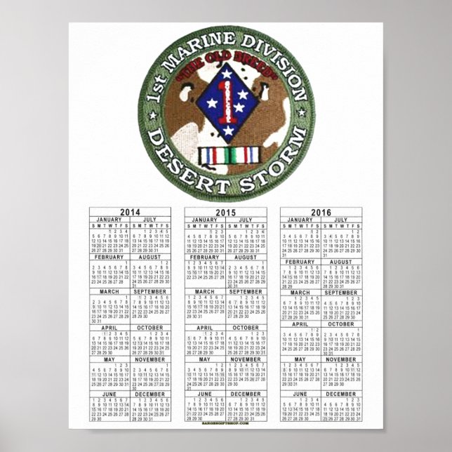 1st MARINE DIVISION DESERT STORM Poster (Front)