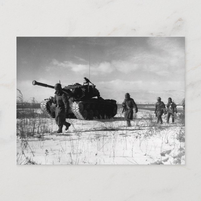 1st Marine Division Moving Through the Chosin Postcard (Front)