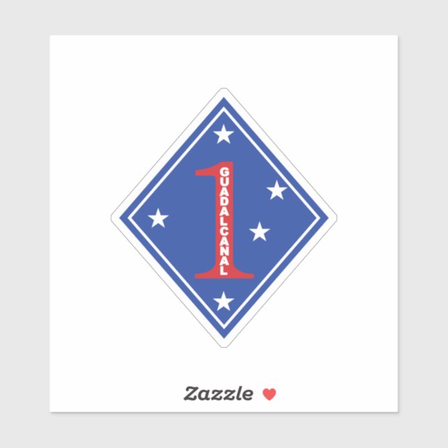 1st Marine Division Patch (United States) Sticker (Sheet)