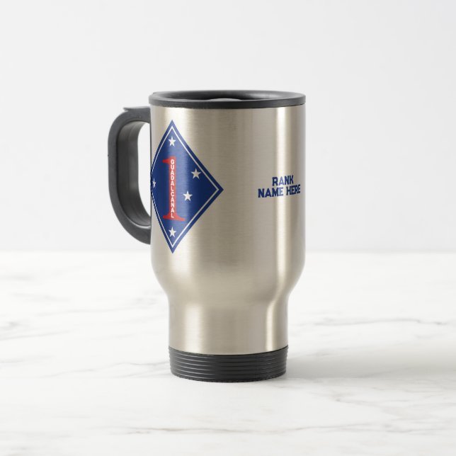 1st Marine Division Personalizable Travel Mug (Front Left)