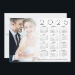 1st Married 2025 Calendar Photo Merry Christmas Holiday Card<br><div class="desc">1st Married 2025 Calendar Photo Christmas Available digitally or printed. To celebrate your first Christmas as newlyweds, send a handy 2025 calendar along with your Christmas greetings personalised with your favorite photo from your wedding day! Simply swap in your photo with the sample image and personalise your thank you holiday...</div>