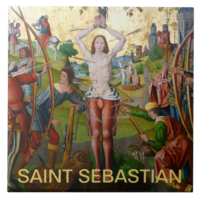 1st Martyrdom of St. Sebastian (M 013) Ceramic Tile (Front)