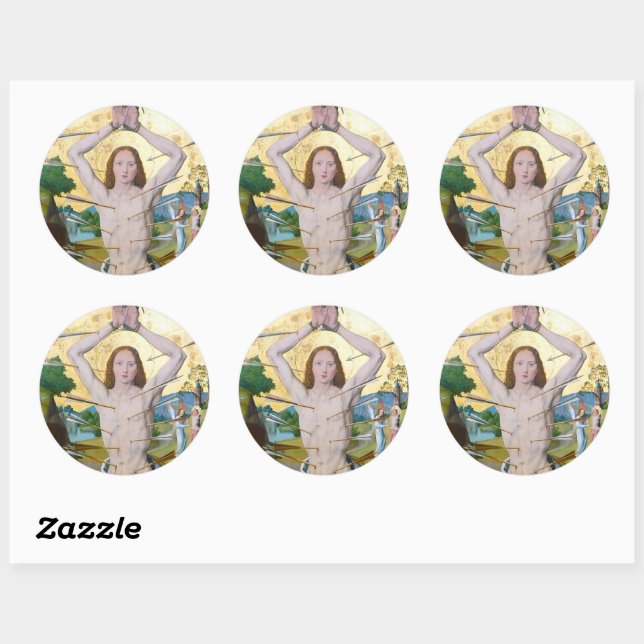 1st Martyrdom of St. Sebastian (M 013) Classic Round Sticker (Sheet)