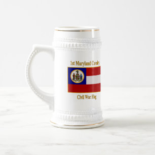 1st Maryland Cavalry Civil War Flag Beer Stein