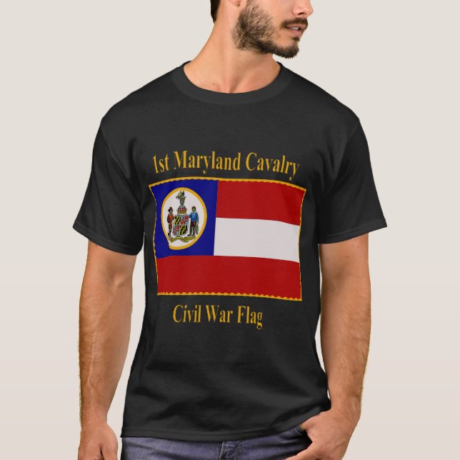 1st Maryland Cavalry Civil War Flag T-Shirt (Front)