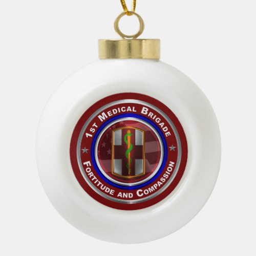 1st Medical Brigade Keepsake Ceramic Ball Christmas Ornament
