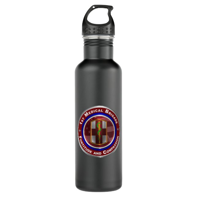 1st Medical Brigade   Stainless Steel Water Bottle (Front)