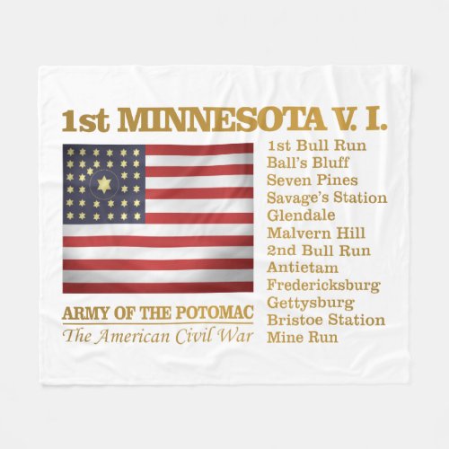 1st Minnesota Volunteer Infantry BH Fleece Blanket