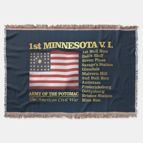 1st Minnesota Volunteer Infantry BH Throw Blanket