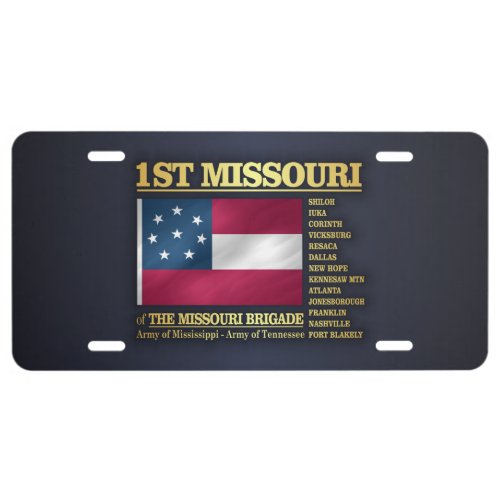1st Missouri Infantry BA2 License Plate