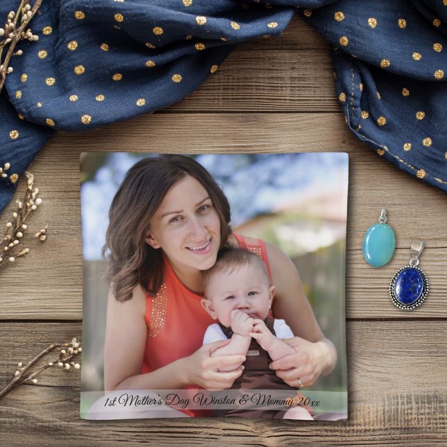 1st Mother’s Day Custom Photo & Text Trinket Tray (Creator Uploaded)