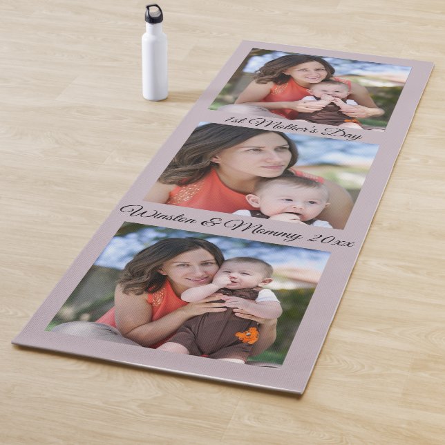 1st Mother’s Day Custom Photo & Text Yoga Mat (In Situ)