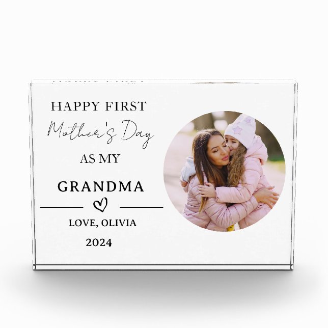 1st MOTHERS Day Gift for New Grandma Gift from Bab Photo Block (Front)