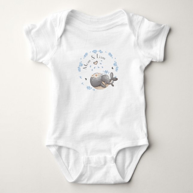 1st Mother's Day, name, first mother's day Baby Bodysuit (Front)