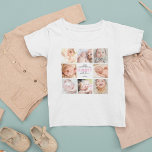 1st Mother's Day Photo Collage Baby T-Shirt<br><div class="desc">Cute mothers day baby t-shirt featuring 8 family photos of the child,  the cute saying "happy 1st mother's day mommy with love",  a pink heart,  and the child's name.</div>